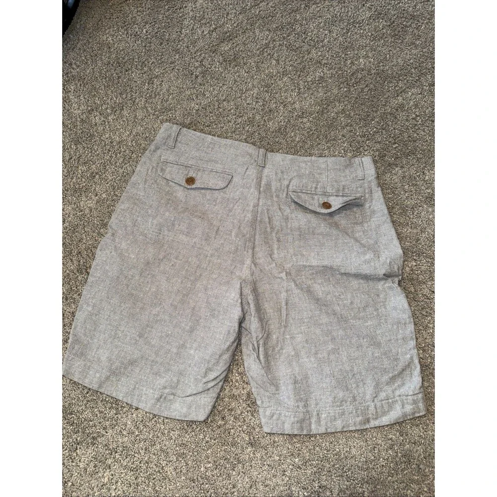 Preppy J.Crew Linen/ Cotton Blend Shorts Flat Front Gray 34W Summer Casual